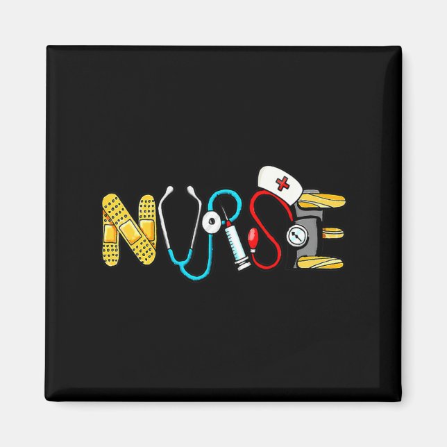 Love Stethoscope Nurse Life Valentine Day Women  Magnet (Front)