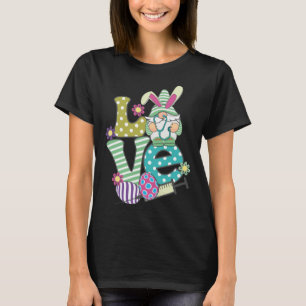 Love Stethoscope Scrub Life Nurse Bunny Easter Day T-Shirt