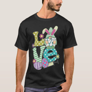 Love Stethoscope Scrub Life Nurse Bunny Easter Day T-Shirt