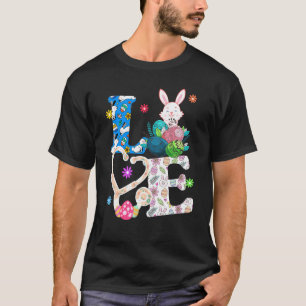 Love Stethoscope Scrub Life Nurse Bunny Easter Day T-Shirt