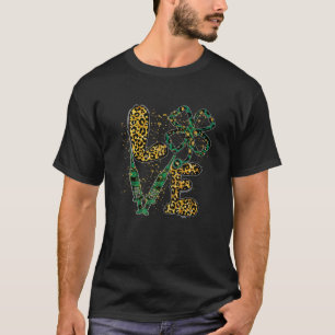 LOVE Stethoscope Syringe Nurse Leopard St Patrick' T-Shirt