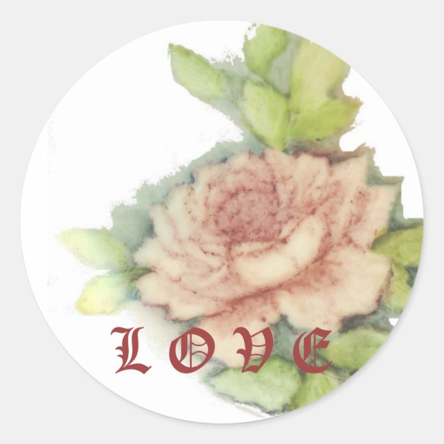 Love Sticker-Cust. Classic Round Sticker (Front)