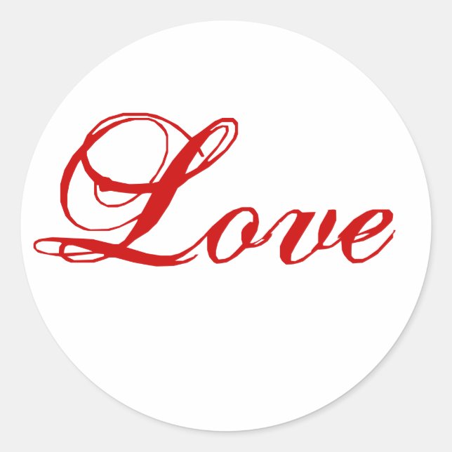 Love Sticker for Envelope Seal Red and white (Front)