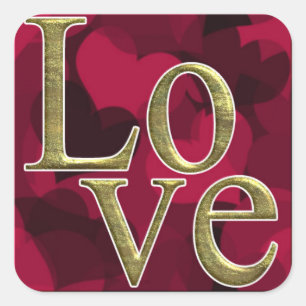 Love Stickers, Glossy, 3 inch (sheet of 6) Square Sticker