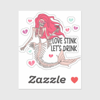 Love Stink Let's Drink Anti Valentine Skeleton