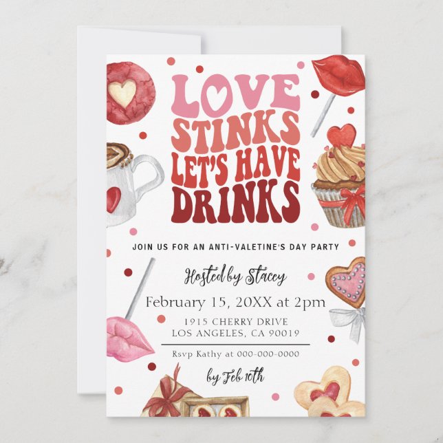 Love Stinks Anti-Valentine's Day Party Invitation (Front)
