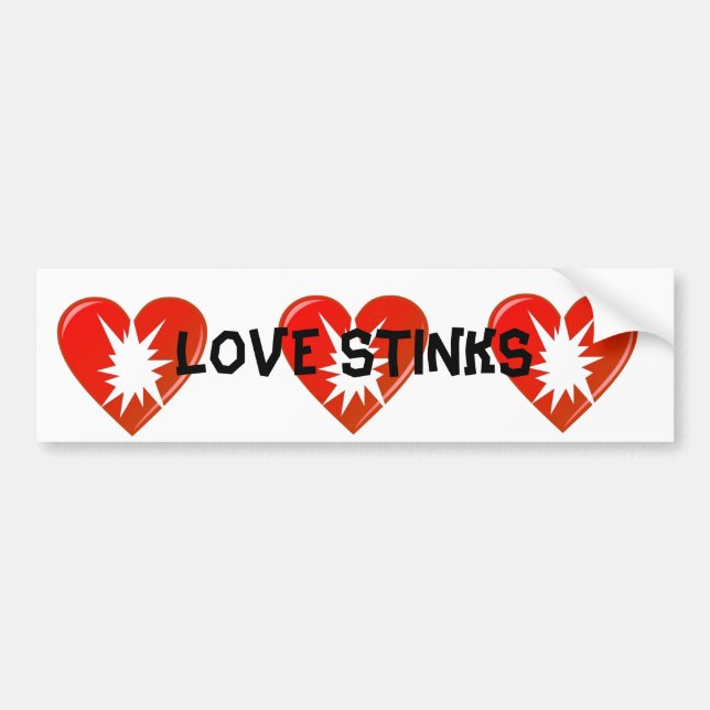 Love Stinks Bumper Stinker Sticker (Front)