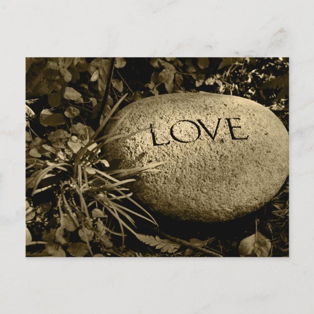 "Love" Stone Invitation Postcard (Front)