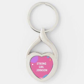 Love- Stong Girl Johnson Pin Key Ring