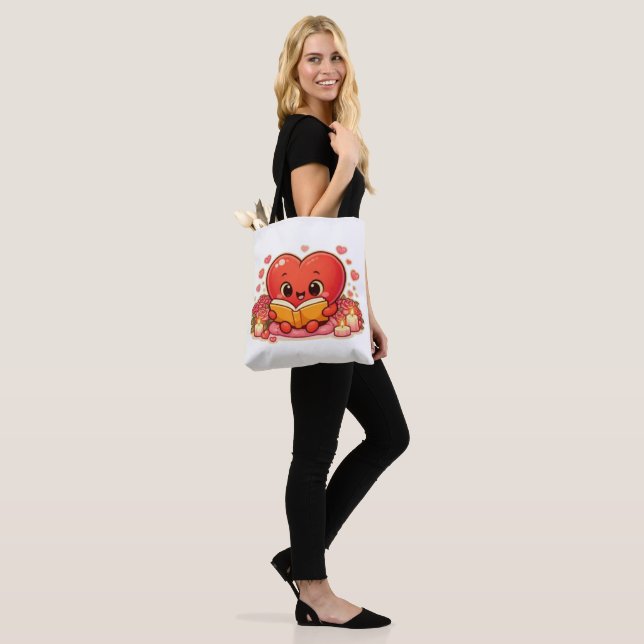 Love Stories Begin Within the Heart Tote Bag (On Model)