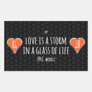 love storm poem rectangular sticker