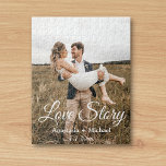 love story,classic calligraphy,wedding photo jigsaw puzzle<br><div class="desc">love story , classic script,  country wedding photo , custom</div>