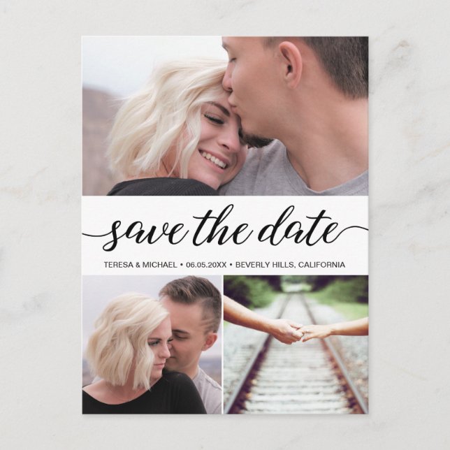 "Love Story" Custom Photo Save the Date Wedding Postcard (Front)