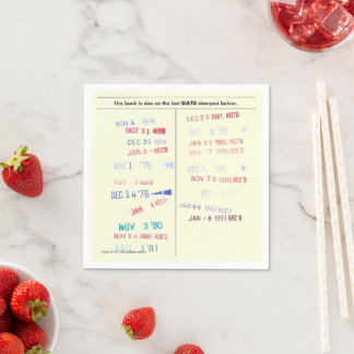 Love Story Due Date Library Card Wedding Napkin