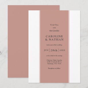 Love Story Elegant Colour Band in Dusty Rose Invitation