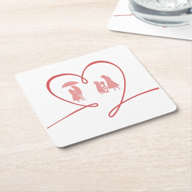 Love Story Paper Coaster (Angled)