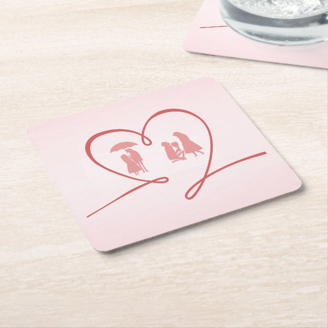 Love Story, Proposal Paper Coaster (Angled)
