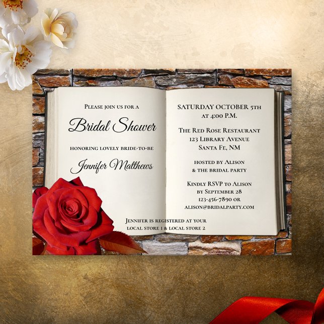 Love Story Romance Book Bridal Shower Invitation (Creator Uploaded)