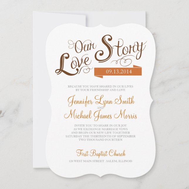 Love Story Wedding Invitation (Front)
