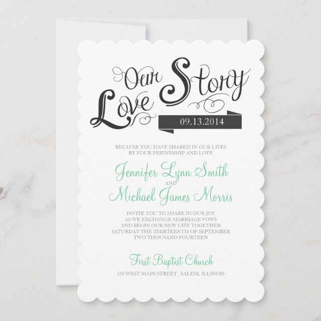 Love Story Wedding Invitation (Front)
