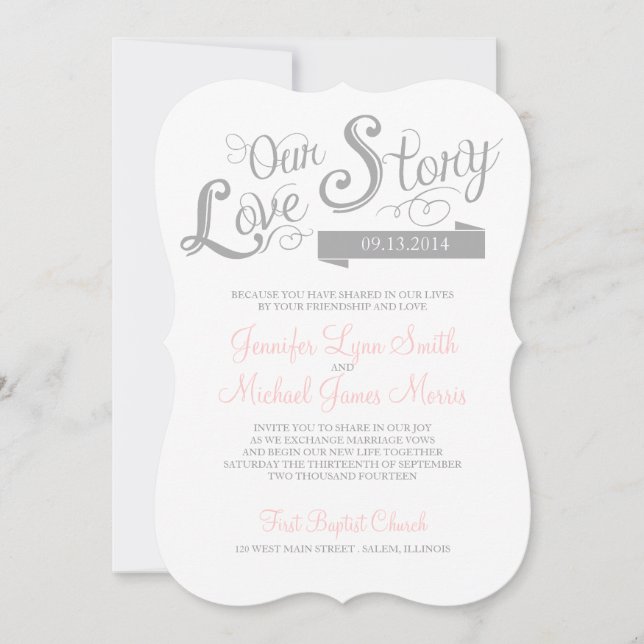 Love Story Wedding Invitation (Front)