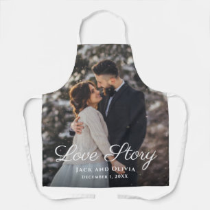 Love Story Wedding Photo Apron