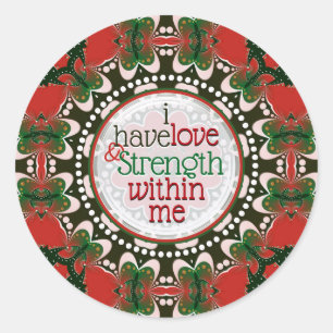 Love Strength Self Love Appreciation Words Classic Round Sticker