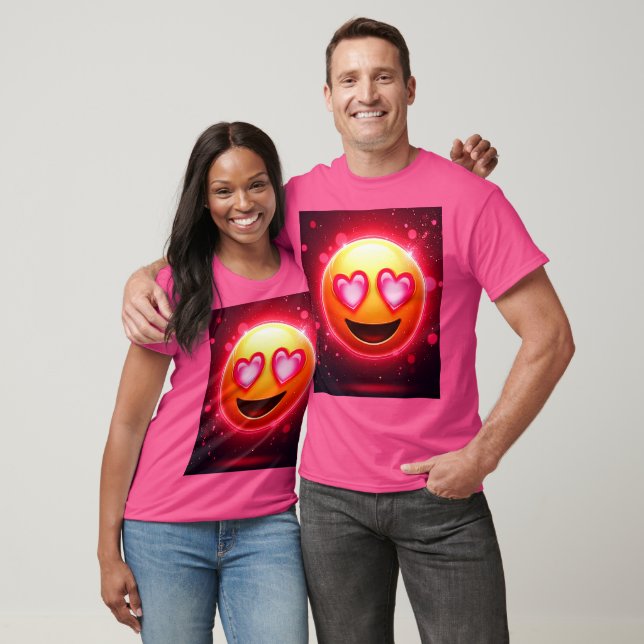 Love Struck Emoji Hearts Glow T-Shirt (Unisex)