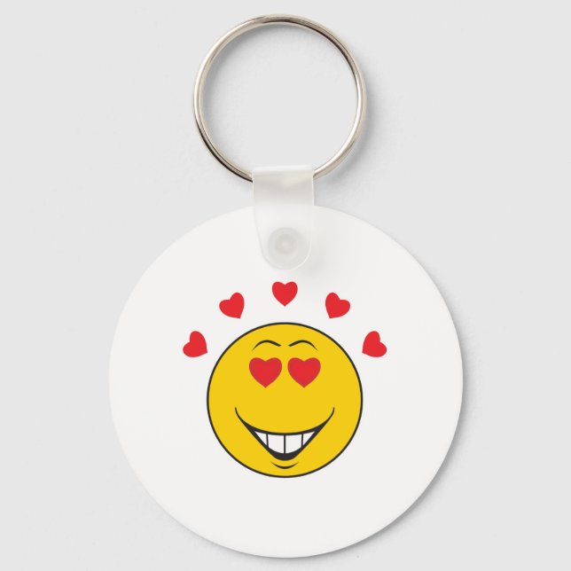 Love Struck Face Key Ring (Front)