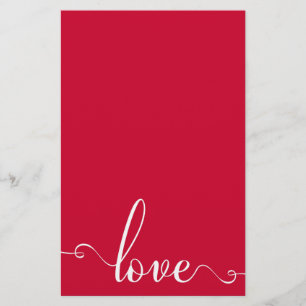 "Love" Stylish Valentines Day Stationery