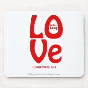 LOVE suffers long Bible Quote Mouse Pad