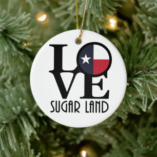 LOVE Sugar Land Texas Ceramic Tree Decoration