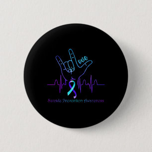 Love Suicide Prevention Awareness Ribbon Support  6 Cm Round Badge