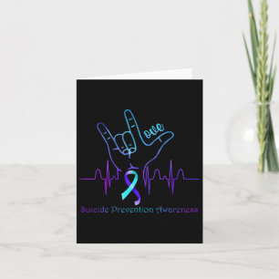 Love Suicide Prevention Awareness Ribbon Support  Card