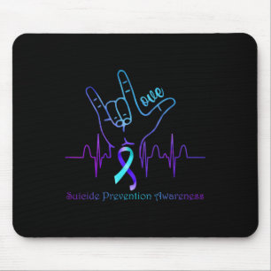Love Suicide Prevention Awareness Ribbon Support Mouse Pad