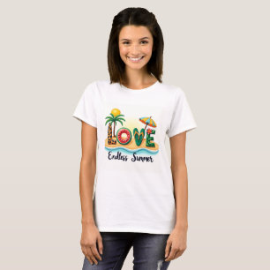 LOVE Summer Beach Elements Cartoon T-Shirt