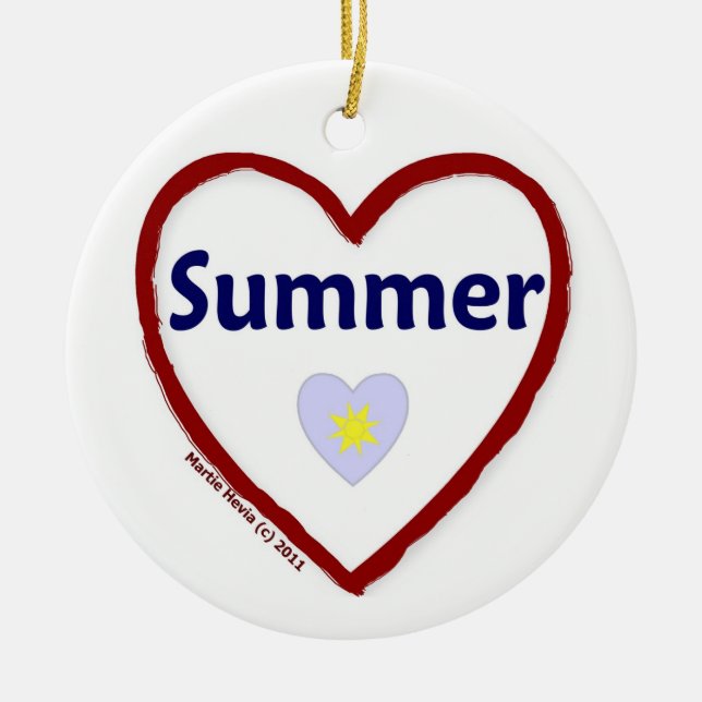 Love Summer Ceramic Tree Decoration (Front)