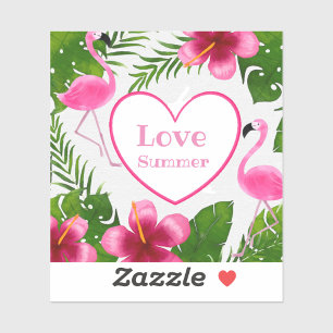 Love Summer Flamingo Tropical Sticker