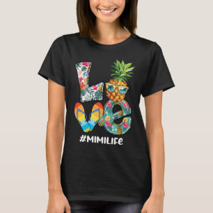 Love Summer Pineapple Tropical Flower Flip Flop Mi T-Shirt