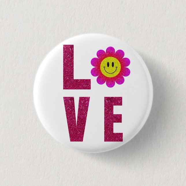 Love Sunflower 3 Cm Round Badge (Front)