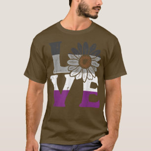 Love Sunflower Aseual Flower Ace Pride Flag LGBTQ T-Shirt