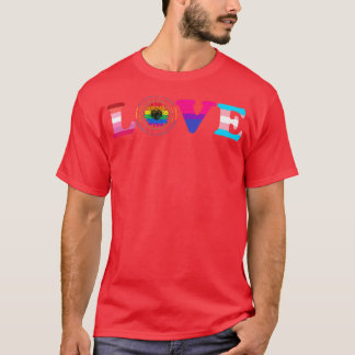 Love Sunflower LGBT Gay Lesbian Rainbow Flag LGBTQ T-Shirt