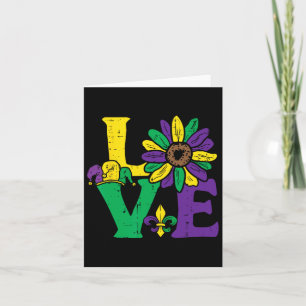 Love Sunflower Mardi Gras New Orleans Flower Women Card
