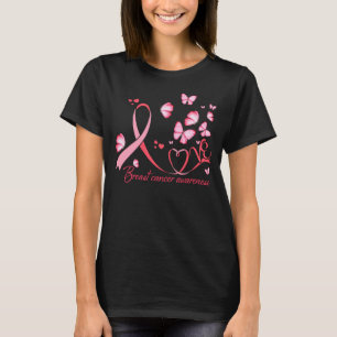 LOVE Sunflower Pink Ribbon Breast Cancer Awareness T-Shirt