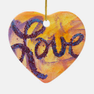 Love Sunset Golden Glow Art Painting Ornament