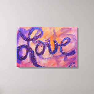 Love Sunset Twilight Painting Canvas Print