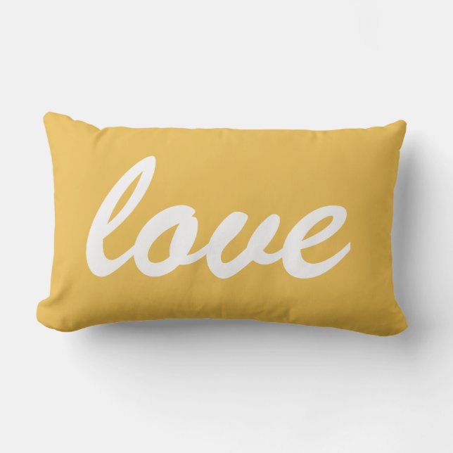 Love Sunshine Yellow New Home Gift Lumbar Cushion (Front)