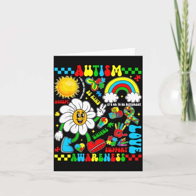 Love support accept autistic autism awareness card (Front)