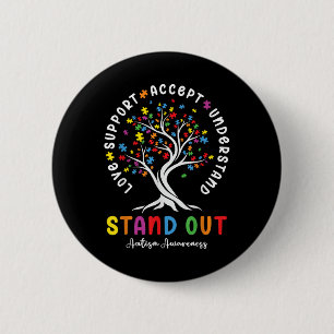 Love Support Accept Understand Autism Awareness Au 6 Cm Round Badge