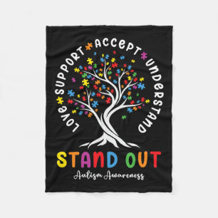 Love Support Accept Understand Autism Awareness Au Fleece Blanket